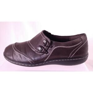 Sbicca Bali Soft DARK BROWN w/DESIGNER STITCHING SLIP ON Clog Shoes 7.5 W